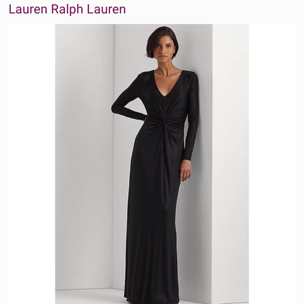 Ralph Lauren Black Women’s Foil Print Jersey Dress / Evening Gown size 12